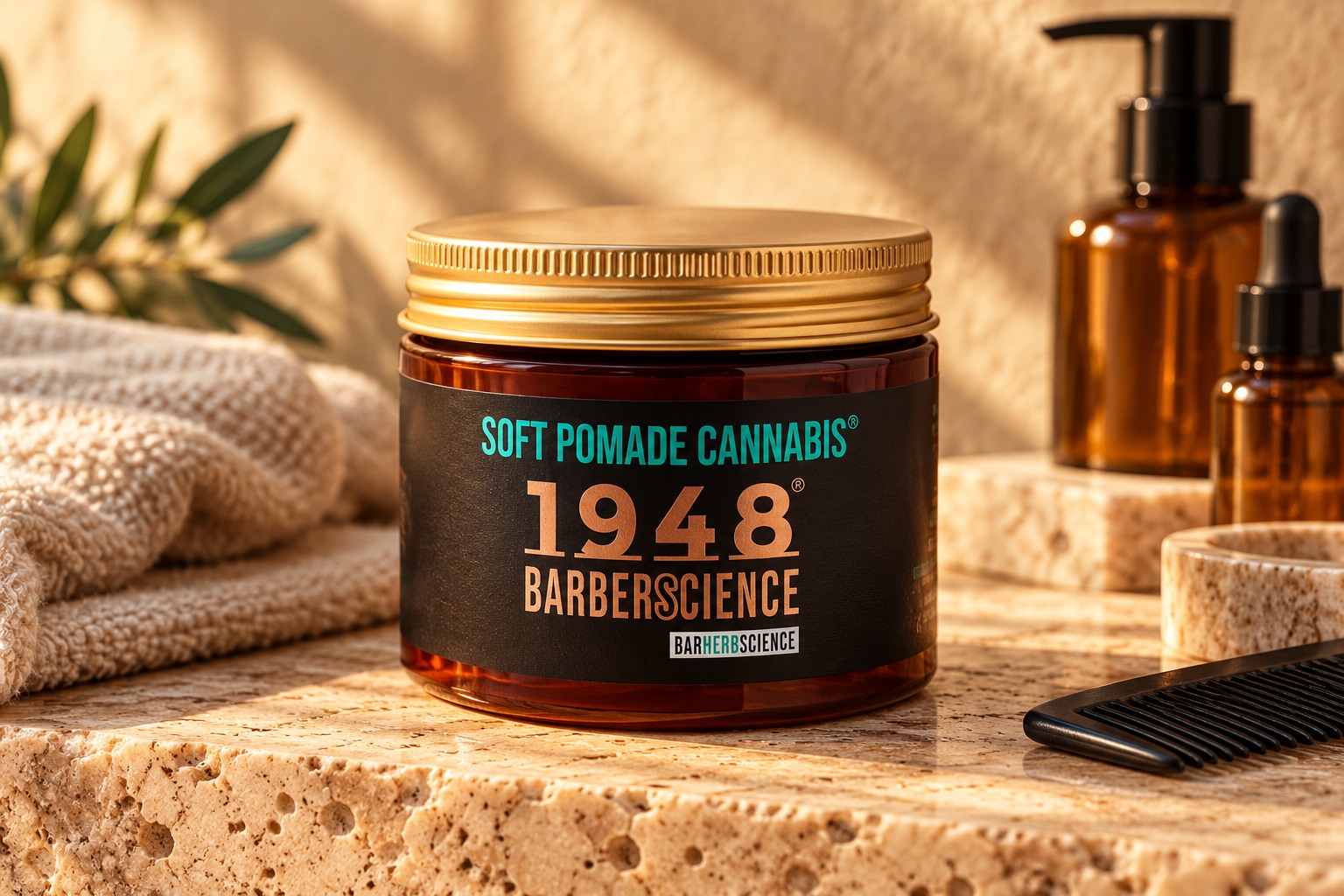 Soft Pomade Cannabis sobre piedra natural